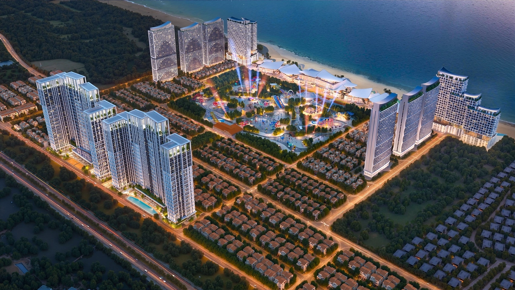 Phoi Canh Vị Trí Công Viên Nằm Giữa Khu đô Thị.